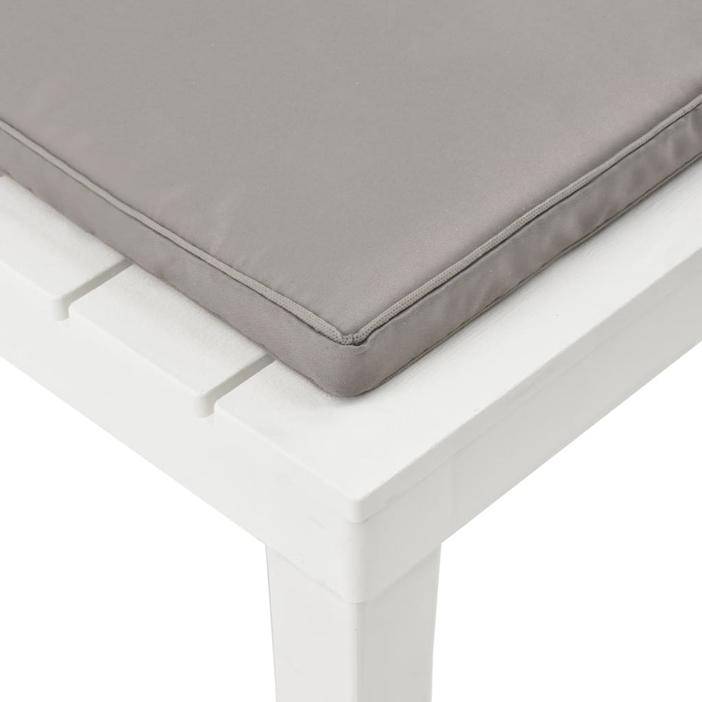 Garten-Lounge-Stuhl mit Sitzpolster Kunststoff Weiss